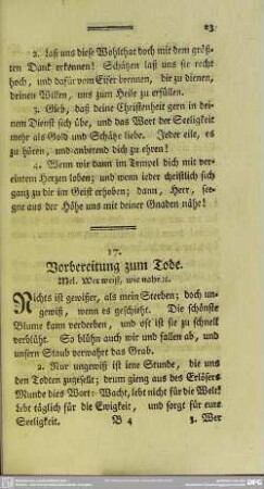 17. Vorbereitung zum Tode