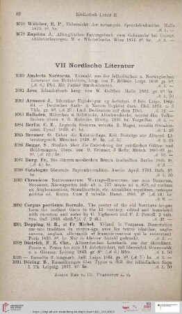 VII. Nordische Literatur (Nr. 1080 - 1183)