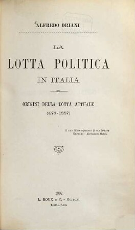 La Lotta politica in Italia