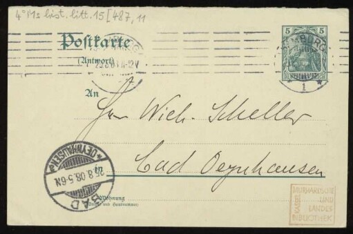 Brief von Gustav Falke an Will Scheller