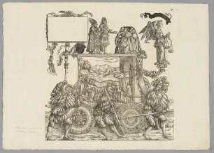 Kapitulation, Blatt 97 aus: Marx Treitzsaurwein, "Kaiser Maximilian I Triumph – le triomphe de l’Empereur Maximilien I en une suite de Cent trent cinq planches gravées en bois d’après les dessins de Hans Burgmair", Wien 1796