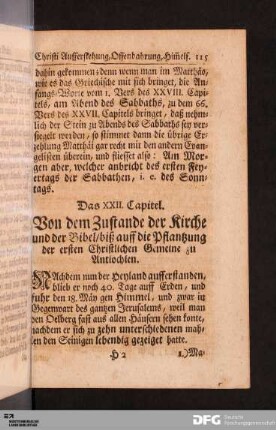 Das XXII. Capitel.