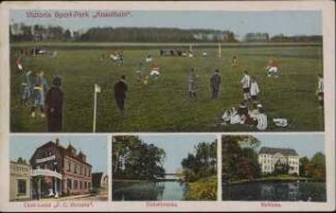 Victoria Sport-Park "Knauthain". Club-Local "F. C. Victoria". Elsterbrücke. Schloss