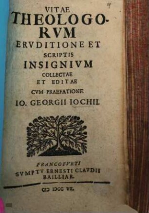 Vitae Theologorvm Ervditione Et Scriptis Insignivm