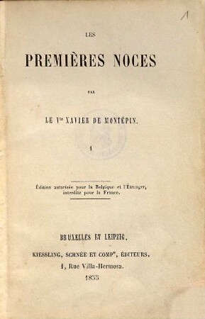 Les premières noces, 1