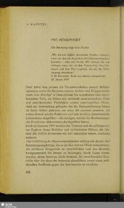 13. Kapitel: 1947, Höhepunkt
