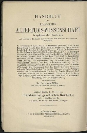 Grundriss der griechischen Geschichte nebst Quellenkunde