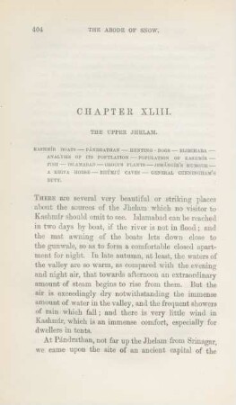 Chapter XLIII. The upper Jhelam
