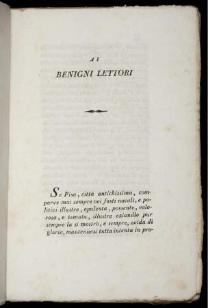 A I Benigni Lettori