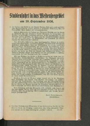Studienfahrt in das Westenseegebiet