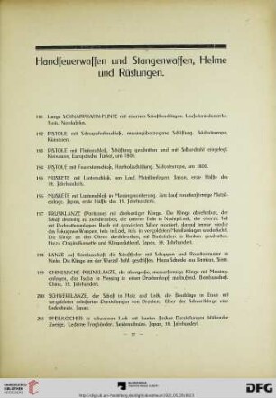 Handfeuerwaffen und Stangenwaffen, Helme und Rüstungen (191-213)