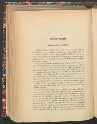 Amado Nervo : Algunas notas marginales