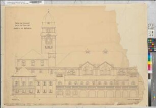 Neubau einer Badeanstalt für die Stadt Düren/Rhld., Architekt Willi Esser, Viersen Ansicht von der Schillerstraße