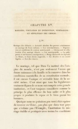 Chapitre XV. Mariages, éducation et instruction, funérailles et sépultures des chinois