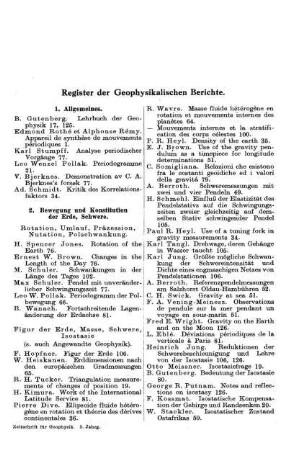 Register der Geophysikalischen Berichte