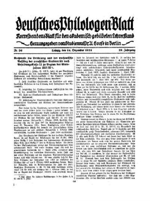 Nochmals die Drittelung und der mechanische Aufstieg der preußischen Studienräte nach Besoldungsklasse 11 zu Beginn des Etatsjahres 1921/22