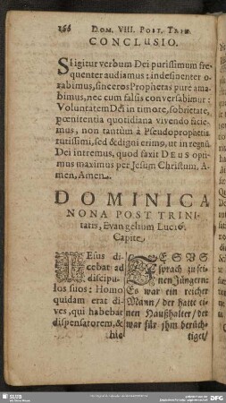 Dominica Nona Post Trinitatis, Evangelium Luc. 16. Capite