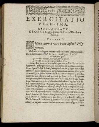 Exercitatio Vigesima