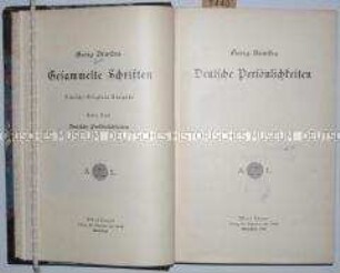 Gesammelte Schriften von Georg Brandes (Bände 1-2)