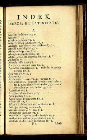 Index. Rerum Et Latinitatis.