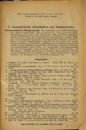 Lager-Verzeichnis ..., 123. Deutsche Sprache und Litteratur, Altertumskunde : enthaltend u. A. die Bibliothek des Prof. E. Götzinger