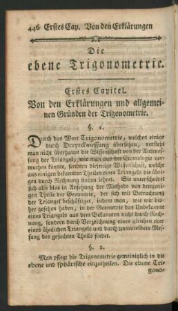 Die ebene Trigonometrie