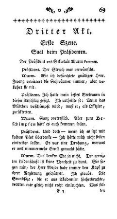 Erste Szene. Saal beim Präsidenten