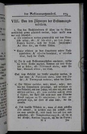 VIII. Von den Fügungen der Bestimmungswörtlein.