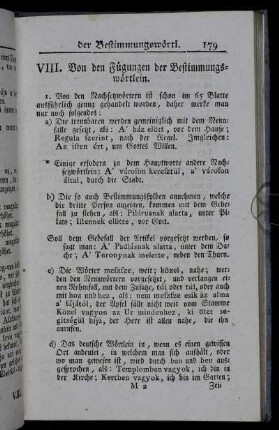 VIII. Von den Fügungen der Bestimmungswörtlein.