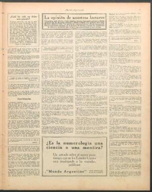 La opinión de nuestros lectores