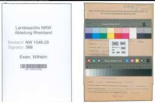 Entnazifizierung Wilhelm Esser , geb. 10.08.1904 (Fahrer)