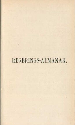 Regerings-Almanak