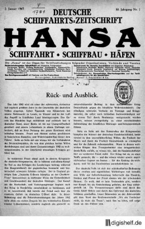 1943: 80. Jahrgang