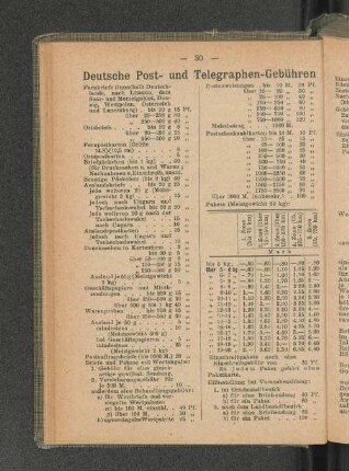 Deutsche Post- und Telegraphen-Gebühren