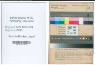 Entnazifizierung Josef Schulte-Brinker , geb. 20.02.1899 (Landwirt)