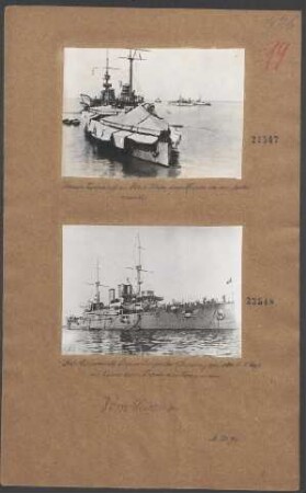 Französisches Linienschiff der Patrie-Klasse durch Torpedo südöstlich von Malta versenkt
