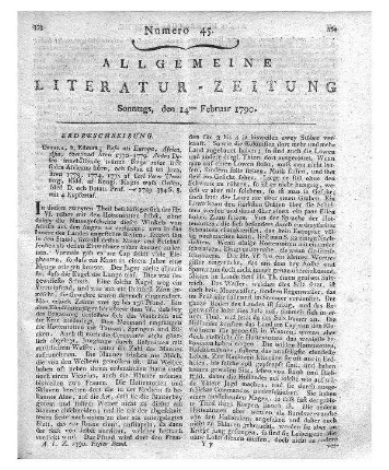 Thunberg, Carl Peter: Resa uti Europa, Africa, Asia förrättad Åren 1770 - 1779. 2. Delen: Tvänne länga resor inåt södra Africas hörn, och sedan til ou Java, åren 1773, 1774, 1775. Upsalla: Edman, 1789