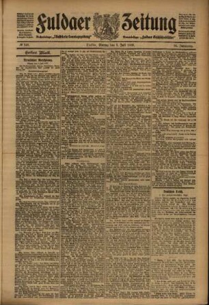 Erste Ausgabe vom Montag, den 05. Juli 1909.