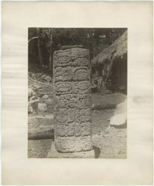 Zylindrische Stele 11, Rückseite. ("1. Zeile links: 10 ahan. 2. Zeile links: die gewöhnliche Hand.")