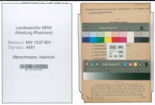 Entnazifizierung Heinrich Merschmann , geb. 14.07.1910 (Pfleger)