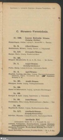 C. Strassen-Verzeichnis