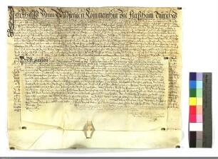 Erzherzog Maximilian, Deutschmeister, gestattet dem Komtur der Ballei Hessen 16000 Gulden zu Türkensteuer aufzunehmen.