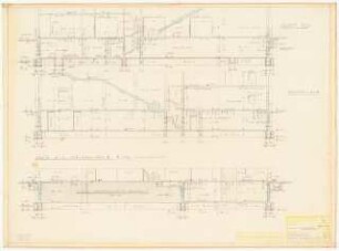 Technische Universität Berlin Elektrotechnische Institute, 2. Bauabschnitt: Fundamentplan a-a, b-b, c-c, Schnitte 1:50