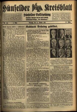 Zweite Ausgabe vom Dienstag, den 13. Oktober 1931.