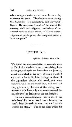 LETTER XLI. - Spoleto - St. Francesco d'Assisi - Perugia - Wretched Inn at Maggione - Castiglione Fiorentino