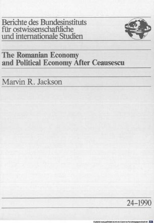 The Romanian economy and political economy after Ceausescu