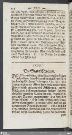 [XLIII.] Die Stadt Meyland