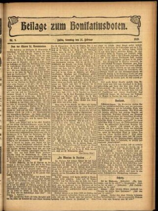 Zweite Ausgabe vom Sonntag, den 27. Februar 1910.