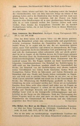 346 [Rezension] Asmussen, Hans Christian, Der Römerbrief