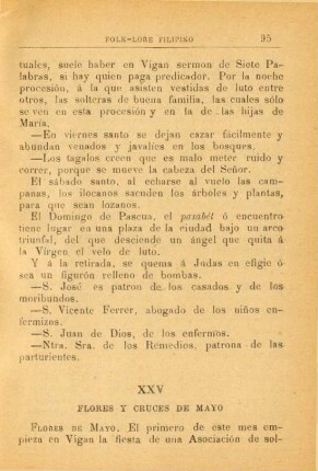XXV. Flores y cruces de Mayo